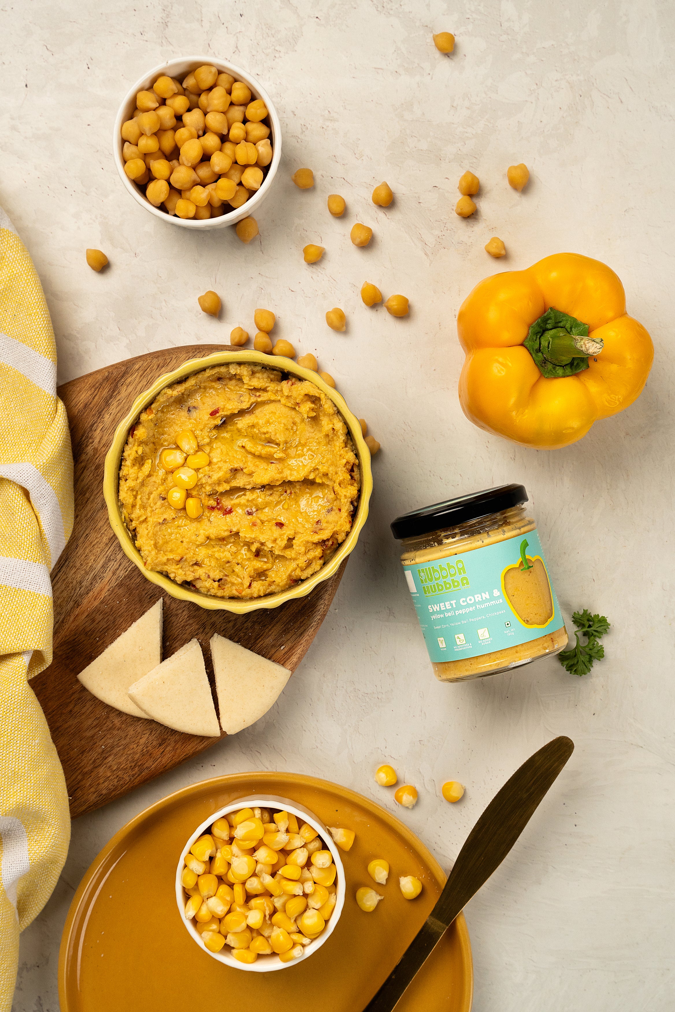 Sweet Corn and Yellow Bell Pepper Hummus